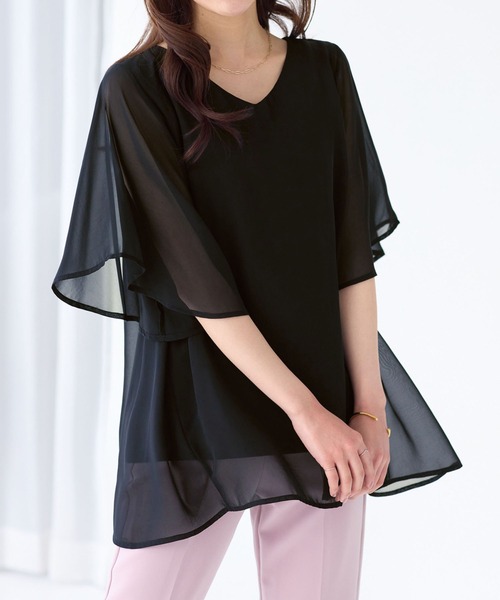 alotta（アロッタ） チュニック インナー付き上品ドレープチュニック