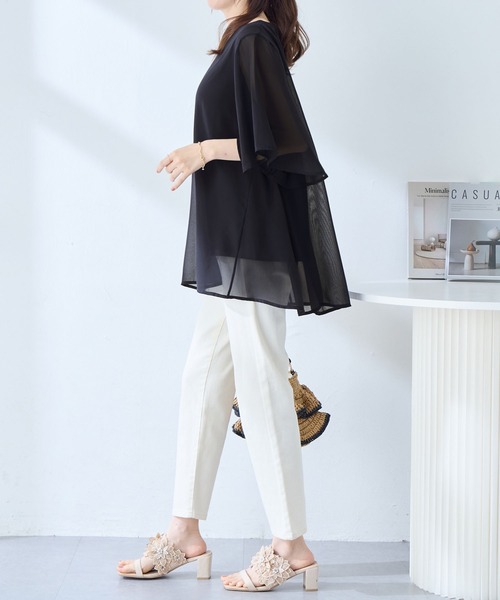 alotta（アロッタ） チュニック インナー付き上品ドレープチュニック