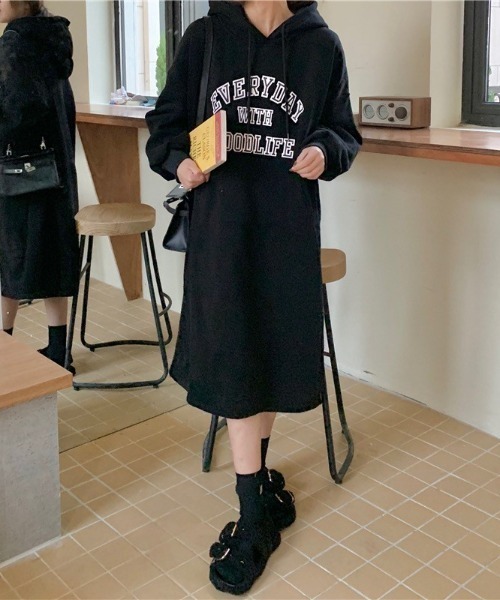 「almo」 「burlesque」長袖ワンピース FREE ブラック レディース_画像2