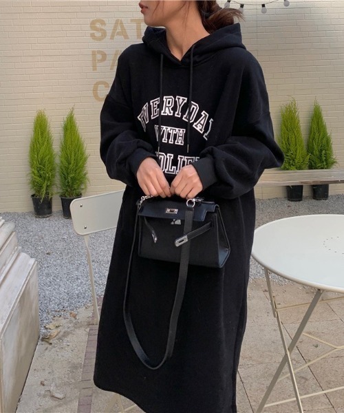 「almo」 「burlesque」長袖ワンピース FREE ブラック レディース_画像4