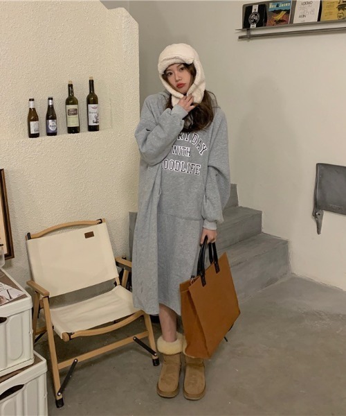 「almo」 「burlesque」長袖ワンピース FREE ブラック レディース_画像7