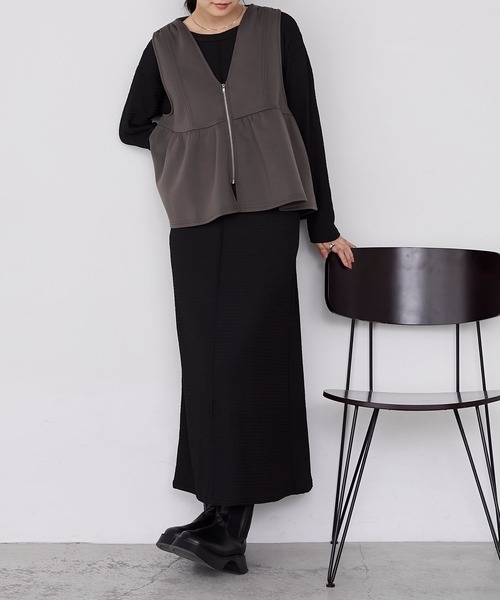 「forksy.」 コンビワンピース FREE チャコールグレー レディース_画像4