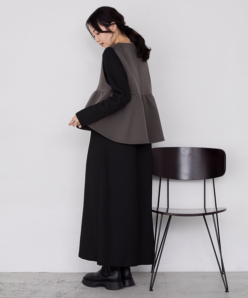 「forksy.」 コンビワンピース FREE チャコールグレー レディース_画像5