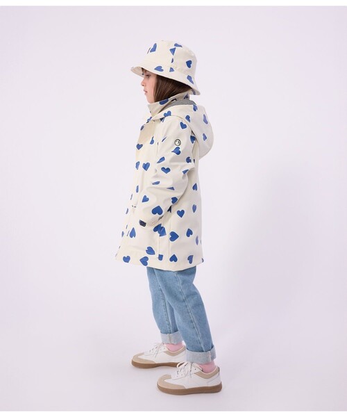 PETIT BATEAU ヨットパーカーフード付　花柄プリント PETIT BATEAU（プチバトー） マウンテンパーカー アウター ハート