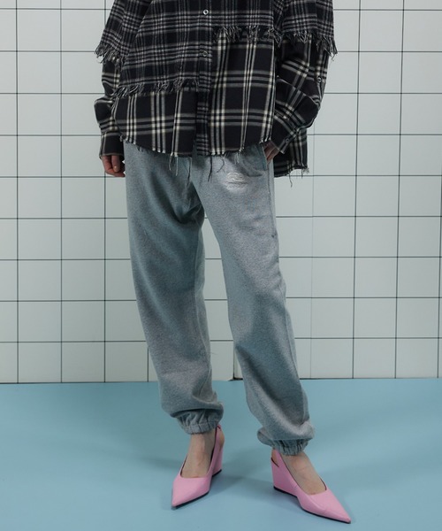 「MAISON SPECIAL」 スウェットパンツ 36 ダークパープル レディースの画像