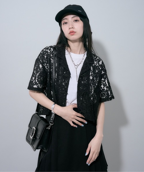 【美品】HARE　チャイナパーツシャツ　ブラック　ブラウス HARE（ハレ）の「チャイナパーツシャツ(HARE)（シャツ/ブラウス）」 - WEAR