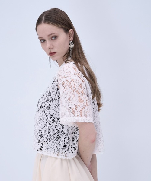 HARE 2WAY チャイナシャツ【ホワイト】 HARE（ハレ） ブラウス シャツ カイキンレースチャイナシャツ(HARE