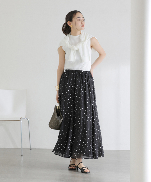 La TOTALITE（ラ トータリテ） ロング スカート 「洗える」麻ボイル
