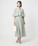 ワンピース 半袖 ケープ ナローフレア ワンピースの詳細画像4