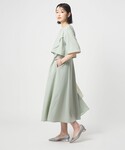 ワンピース 半袖 ケープ ナローフレア ワンピースの詳細画像5