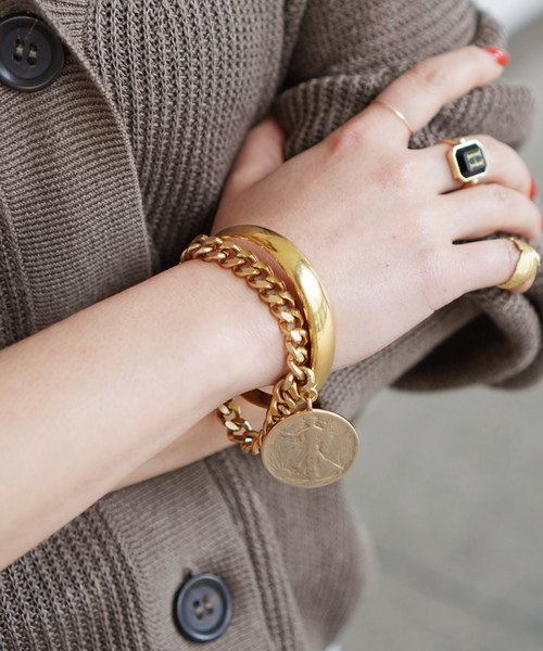 ブレスレット 「JANIS SAVITT/ジャニス・サビット」gold Coin Bracelet レディースの画像
