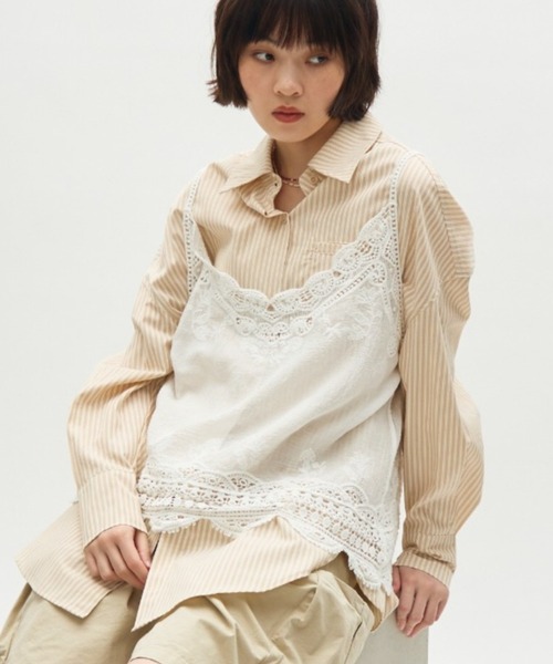 full/fill. キャミソール natural embroidery lace cami / ナチュラル