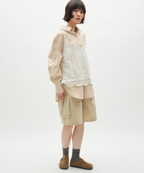 full/fill. キャミソール natural embroidery lace cami / ナチュラル