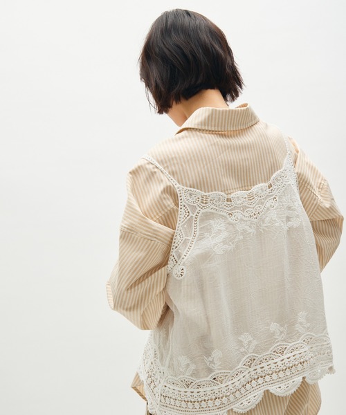 full/fill. キャミソール natural embroidery lace cami / ナチュラル