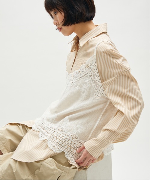 full/fill. キャミソール natural embroidery lace cami / ナチュラル