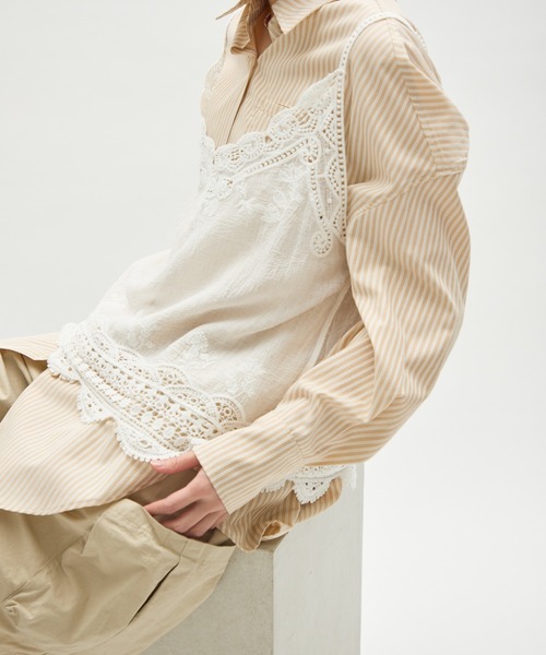 full/fill. キャミソール natural embroidery lace cami / ナチュラル