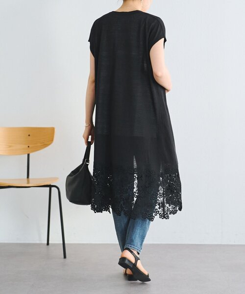 BEARDSLEY（ビアズリー） カーディガン 裾レースリネンカーデ