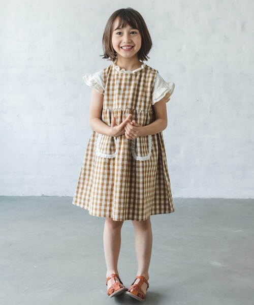 「pairmanon」 「KIDS」ノースリーブワンピース 110 マスタード キッズ_画像5
