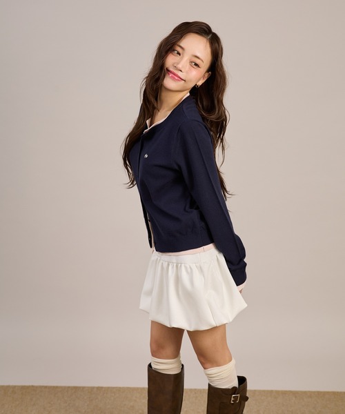 「apres jour mignon」 ニットカーディガン LARGE ライトグレー レディース_画像4