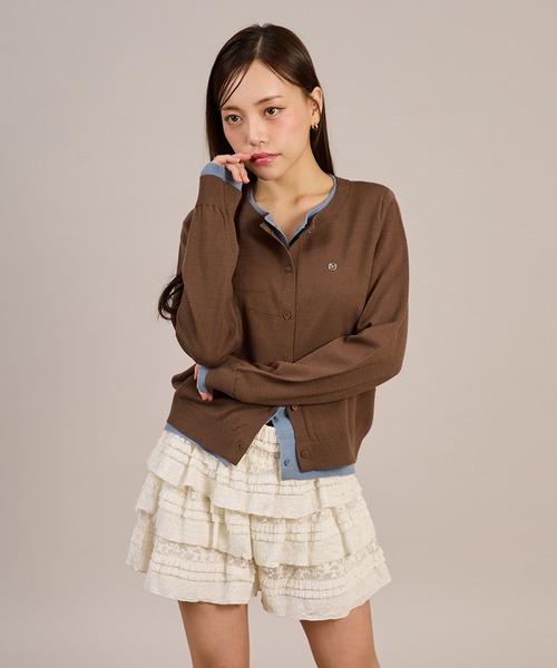「apres jour mignon」 ニットカーディガン LARGE ライトグレー レディース_画像7