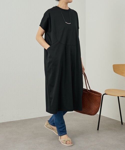 BEARDSLEY(ビアズリー) 半袖ワンピース BEARDSLEY（ビアズリー） ワンピース 半袖 ジャージーサックワンピ