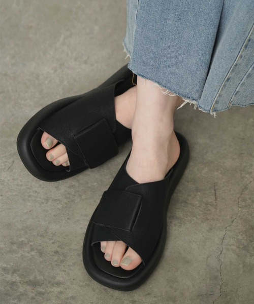 「Bulue.」 フラットサンダル 37 シルバー レディース_画像8