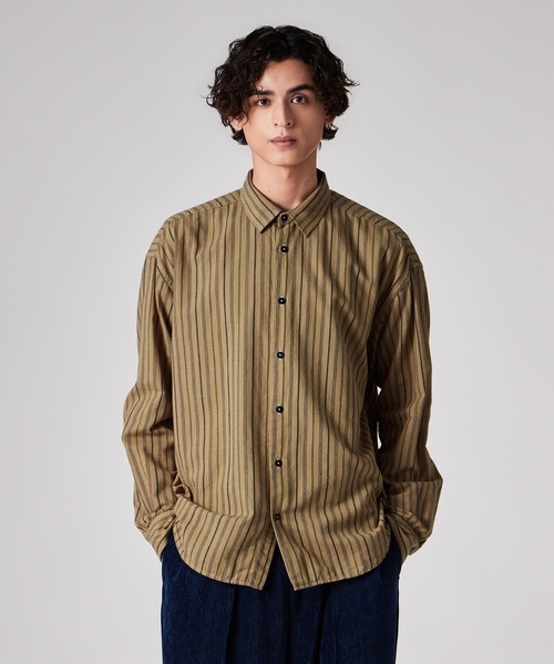 PS Paul Smith シャツ ガーメントダイ ストライプ カジュアルシャツ