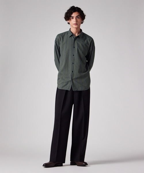PS Paul Smith シャツ ガーメントダイ ストライプ カジュアルシャツ