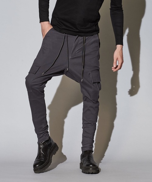 GOOPiMADE サルエルカーゴパンツ グレー サイズ1 NO ID. カーゴパンツ サルエルスキニーカーゴPT メンズ