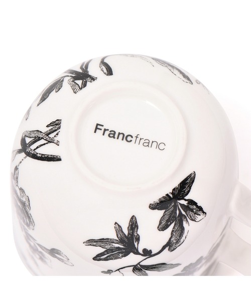 Francfranc（フランフラン） 食器 クラシックフラワー マグ ブラック
