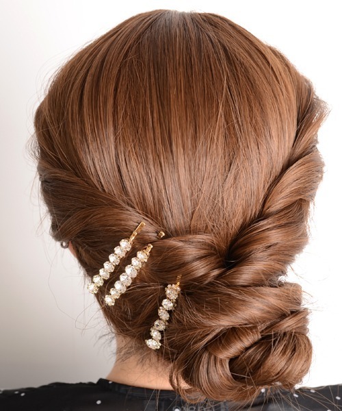 TONE SELECT GOODS ヘアピン 「float」キラキラ ビジュー ゴールド