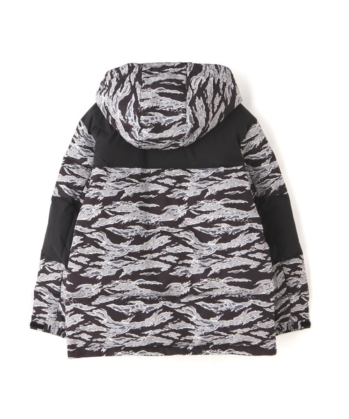 美品 SCHOTT 2トーン ダウンジャケット ロゴ総柄 切替 ボタン刻印 S Schott / ショット 別注 2TONE DOWN JACKET / ツートンダウン
