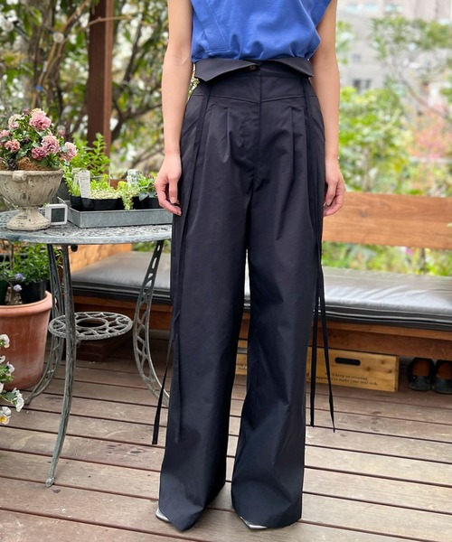 AVIE（アビィ） チノパン タスランストレッチワイドパンツ レディース