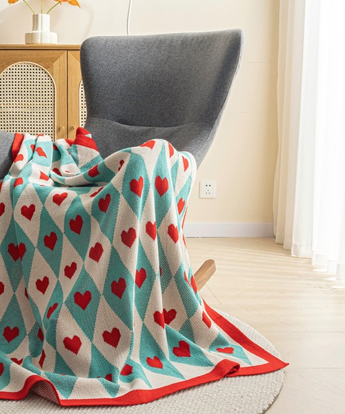 aimoha（アイモハ） ブランケット aimoha homeハート柄ニット