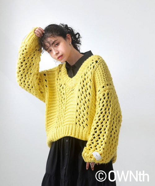 【★安心の定価販売★】 ニット OWNth セーター ZOZOTOWN : レディース 透かし編みニット ミュージシャン