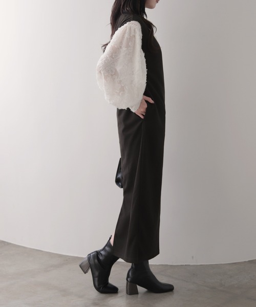 ジャンパースカート Vネックロングジャンパースカート : ZOZOTOWN
