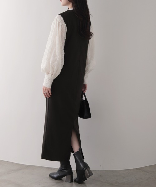 ジャンパースカート Vネックロングジャンパースカート : ZOZOTOWN