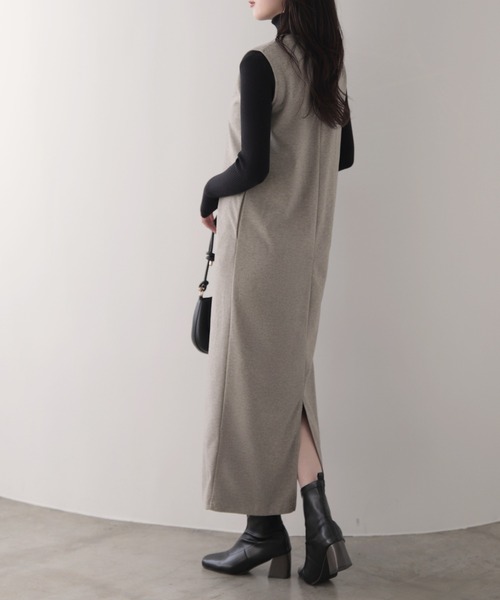 ジャンパースカート Vネックロングジャンパースカート : ZOZOTOWN