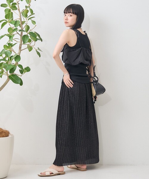 FREAK'S STORE スカート シアー シャイニーラメプリーツ