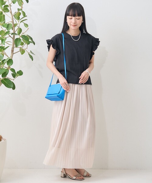FREAK'S STORE スカート シアー シャイニーラメプリーツ