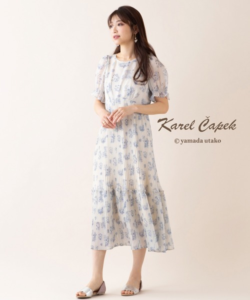 Jolly Poupee ワンピース プッペ＆バジーお茶会プリントワンピース  