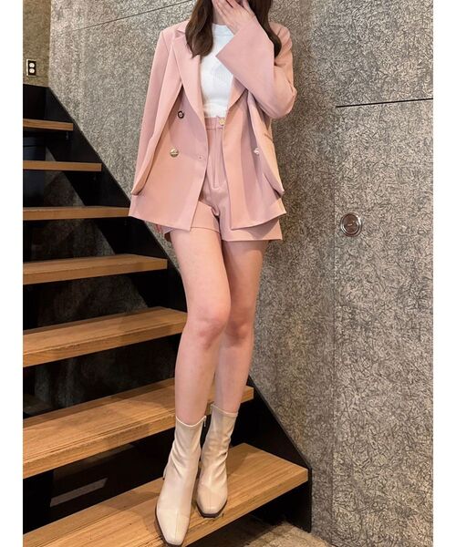 dazzlin ダブルボタンケープテーラードジャケット＆ショートパンツ セット dazzlin（ダズリン） ジャケット テーラードジャケット 「セットアップ