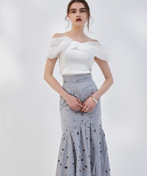 eimy istoire スカート flower embroideryマーメイドスカート 