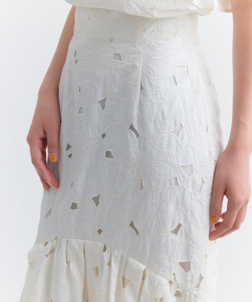 eimy istoire スカート flower embroideryマーメイドスカート
