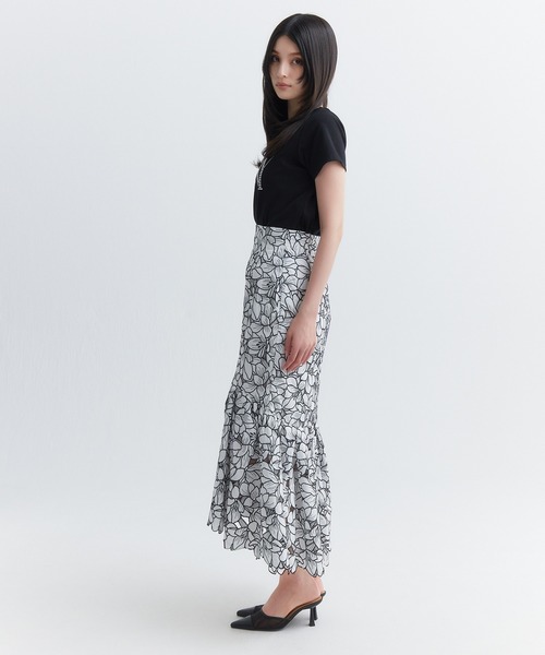 eimy istoire スカート flower embroideryマーメイドスカート