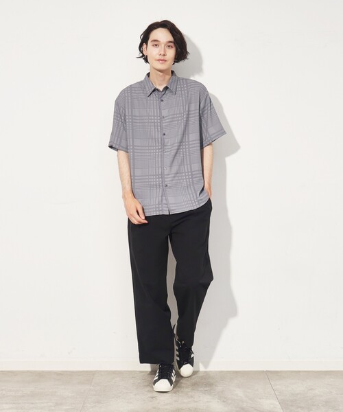 ロゴプリント チェックシャツ THE SHOP TK シャツ 「10色展開」プリントデザインシャツ