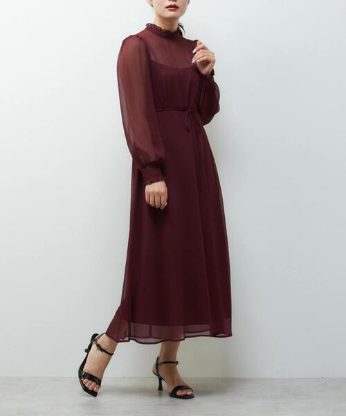 ワンピース フリルハイネックフレアドレス | Tiara | 03