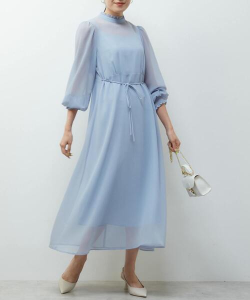 ワンピース フリルハイネックフレアドレス | Tiara | 04