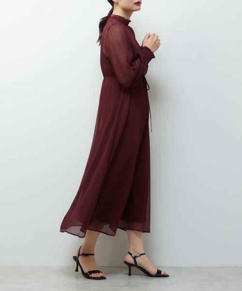 ワンピース フリルハイネックフレアドレス | Tiara | 09