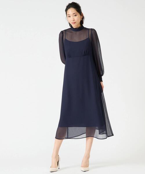 ワンピース フリルハイネックフレアドレス | Tiara | 19